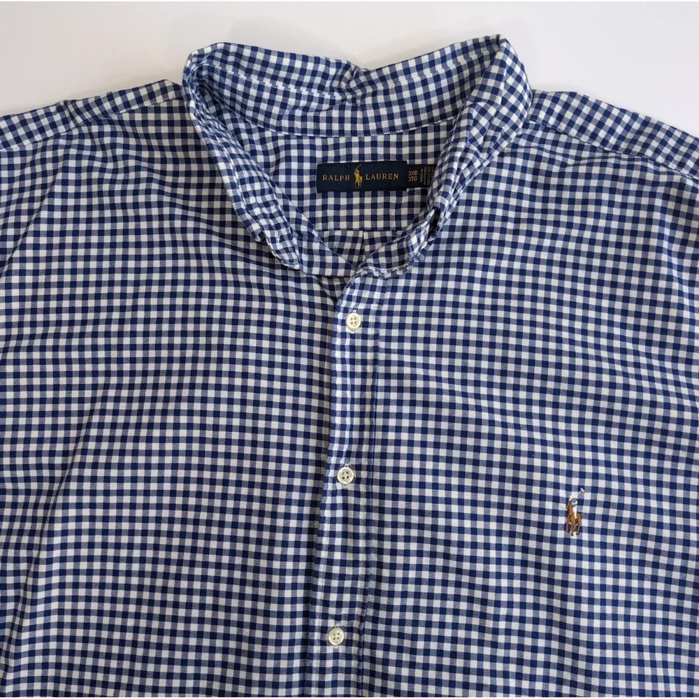 Polo Ralph Lauren Short Sleeve Oxford Button Down Shirt Mens 3XB Gingham Check